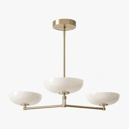 Vega Glas-Kronleuchter im Mid-Century-Modern-Stil mit Glasschirmen für Esszimmer und Kücheninsel