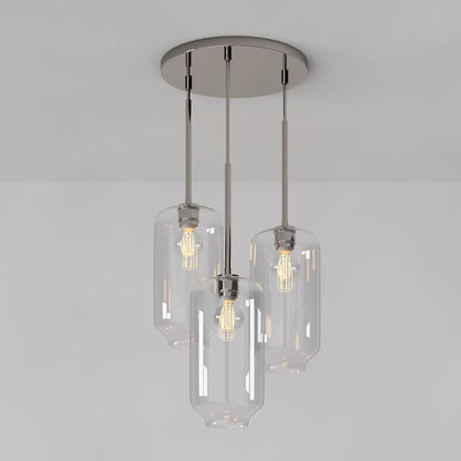 Lumivelle Pebble Glass Chandelier - 3-Light Modern Pendant Style