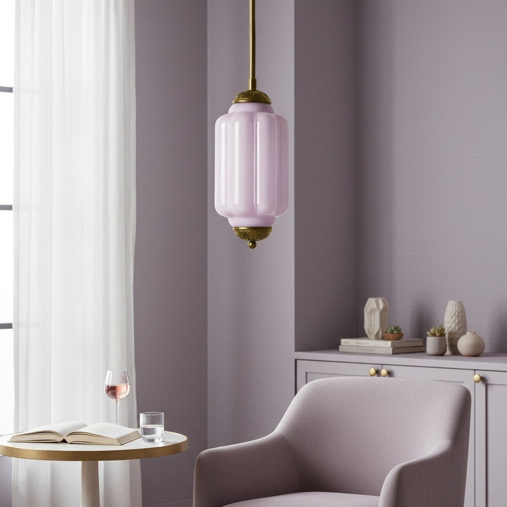 Eloise Petite Pendant Light - Vintage Milk Glass Lamp