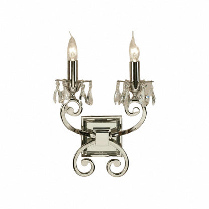 Talonis Crystal Accent Wall Light – Curved Chrome Arm Design for Living and Hallway Spaces