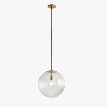 Alain Farmhouse Cooper Ribbed Glass Pendant Light