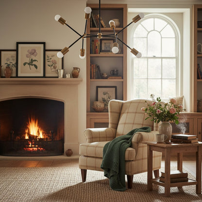 Mobilux Line Mobilux Line Modern Geometric Chandelier - Brass Ceiling Light Fixture