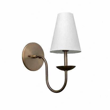 Curva Wandleuchte aus weißem Leinen aus Metall – Klassische Wandleuchte aus Messing für Schlafzimmer