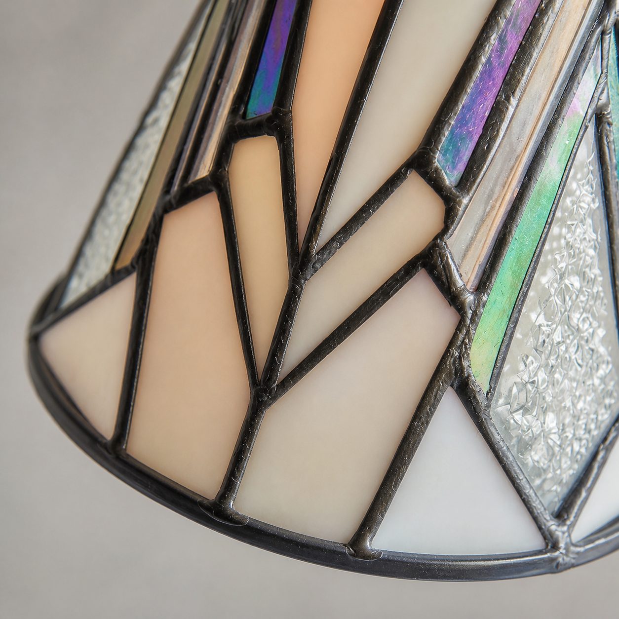 TF Astoria Tiffany Tischleuchte – Geschwungener Schwanenhalsarm, Art-Deco-Glasschirm für den Schreibtisch