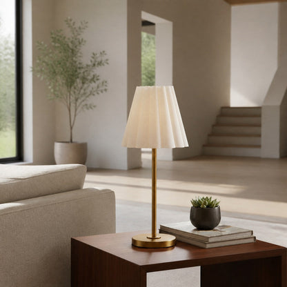 Ruffmeto Transitional Slim Table Lamp – Sculptural Shade Lighting for Living Room or Bedroom