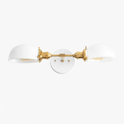 Ornato Luxe Mid-Century Vanity Light - Brass Bathroom Fixture with Opal Glass