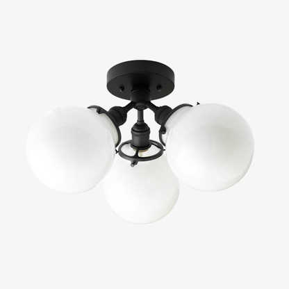 Glorica Glass Globe Light - Mid Century Semi Flush Ceiling Lamp
