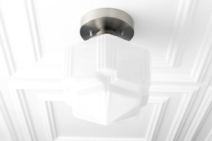 Geotower Glass Art Deco Ceiling Light - Glass Fixture - Elegant Home Lighting