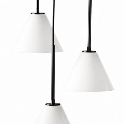 Conica 3-flammiger Kegel-Kronleuchter – Skulpturale Pendelleuchte aus Glas im modernen Stil