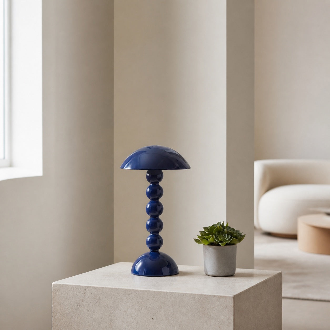Modo LED Table Lamp – Orb-Stacked Base Mushroom Shade Perfect for Living Room or Bedroom