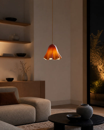 Bellina Artistic Glass Pendant Light - Modern Bloom Inspired Hanging Ceiling Lamp