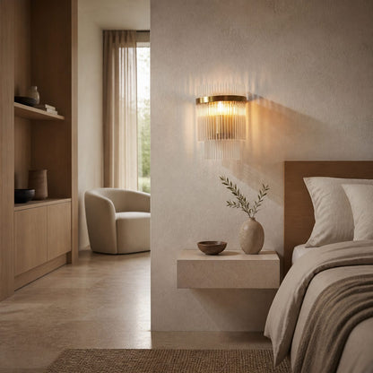 RibGlow Minimalist Glass Rod Wall Light - Elegant Accent Sconce for Home