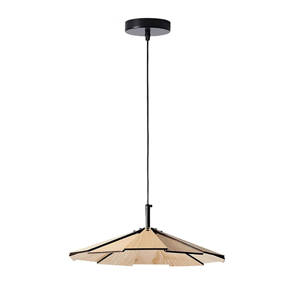 Wabi Sabi Rustikaler Schirm Holz Pendelleuchte