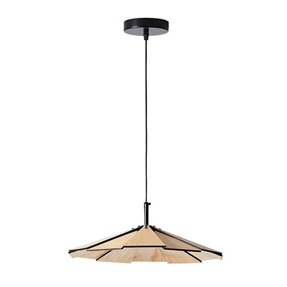 Wabi Sabi Rustikaler Schirm Holz Pendelleuchte