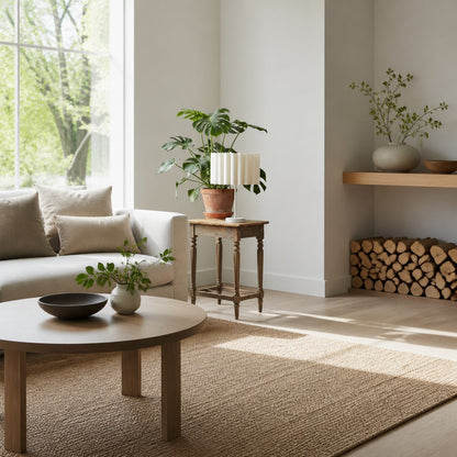 Velura Table Lamp - Beige Linen Shade in Light Beige