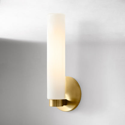Rivora Fluted Glass Indoor Outdoor Sconce - Modern Wall Light for Home Decor