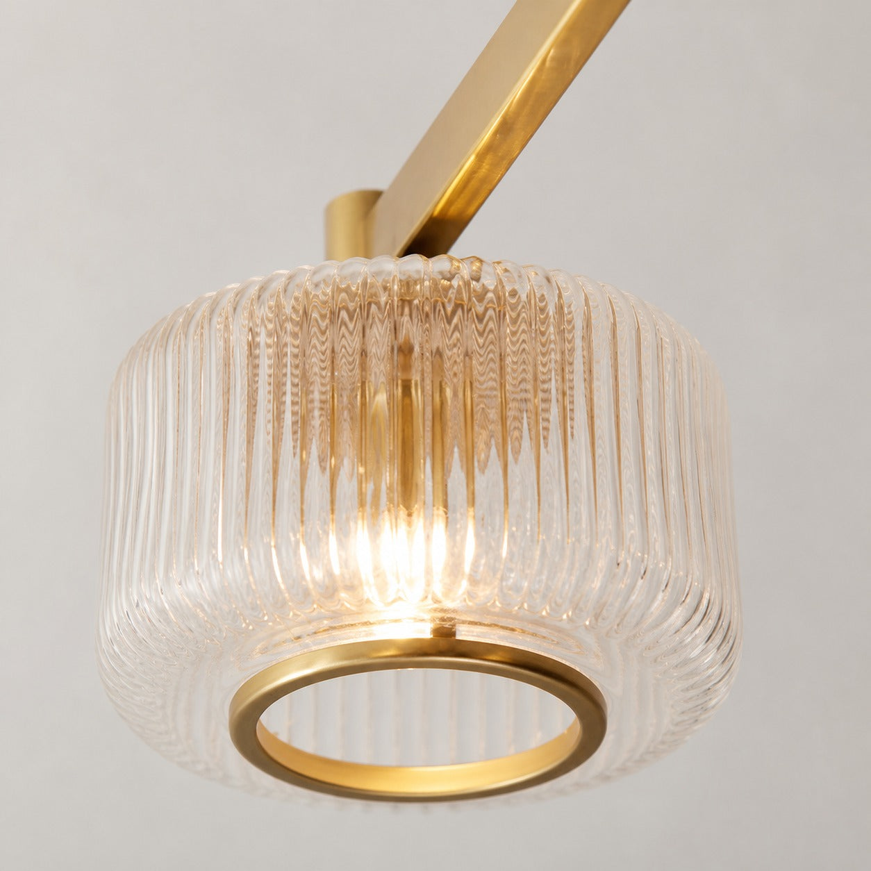 Canovus Deckenleuchte mit geripptem Glas – Industrielle Metall-Wohnzimmerleuchte
