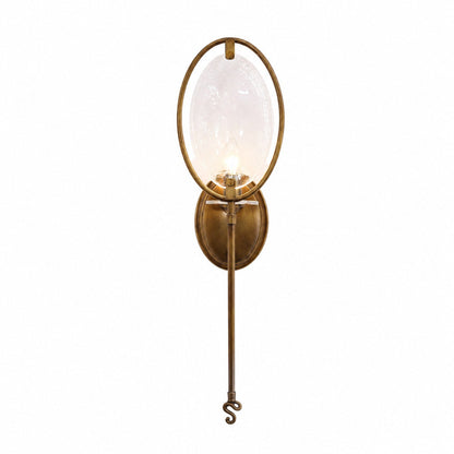 Oval Glass Wall Sconce With Pull Chain