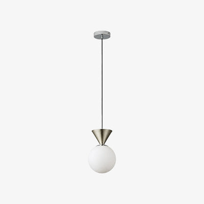 Bauhaus Glass Pendant Lamp with Iron Accent for Kitchen