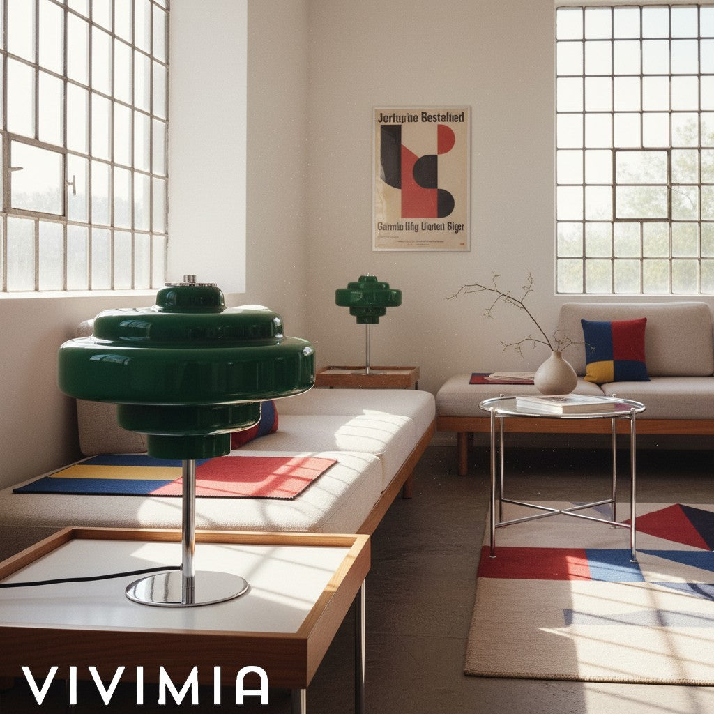 Koloro Tiered Glass Table Lamp – Retro Style for Living Room or Bedroom