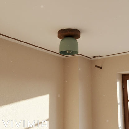 Metio Dome Ceiling Light Minimalist Wood Design for Bedrooms & Hallways