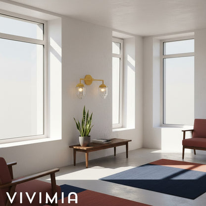 Tierlux Glass Colorful Geometric Art Deco Wall Sconce – Modern Vanity Light for Bathrooms