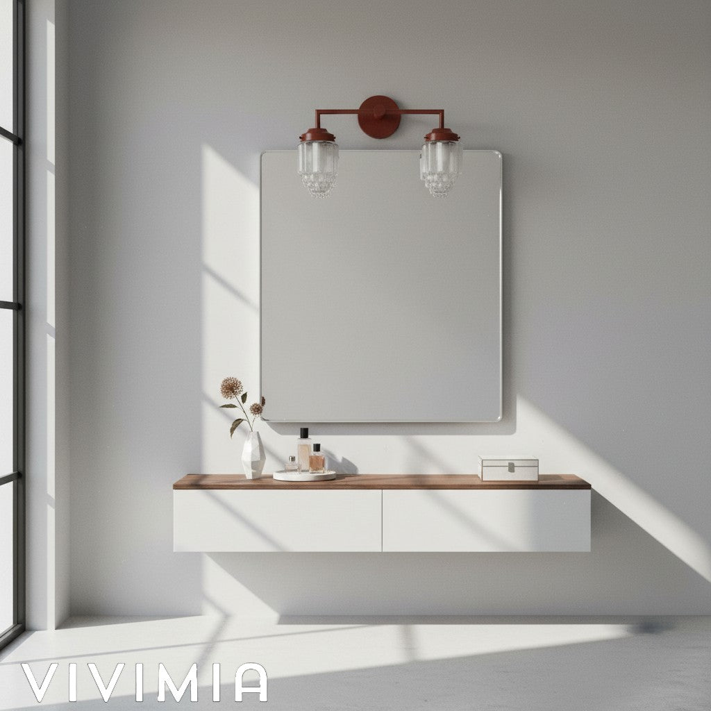 Tierlux Glass Colorful Geometric Art Deco Wall Sconce – Modern Vanity Light for Bathrooms