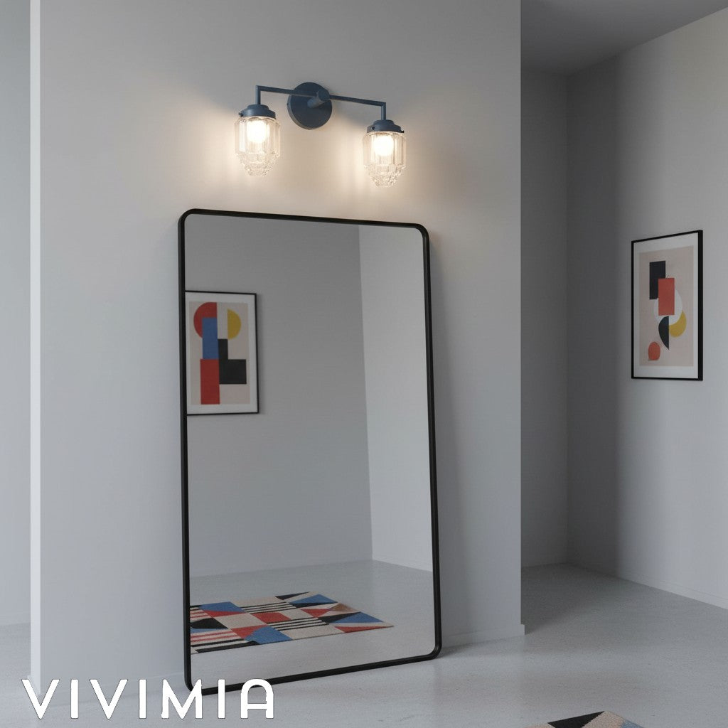 Tierlux Glass Colorful Geometric Art Deco Wall Sconce – Modern Vanity Light for Bathrooms