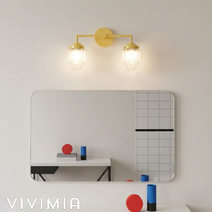 Tierlux Glass Colorful Geometric Art Deco Wall Sconce – Modern Vanity Light for Bathrooms