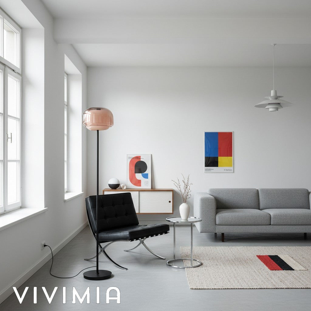 Clinco Double-Layered Glass Floor Lamp – Modern Retro Design – Perfect for Living Room or Bedroom