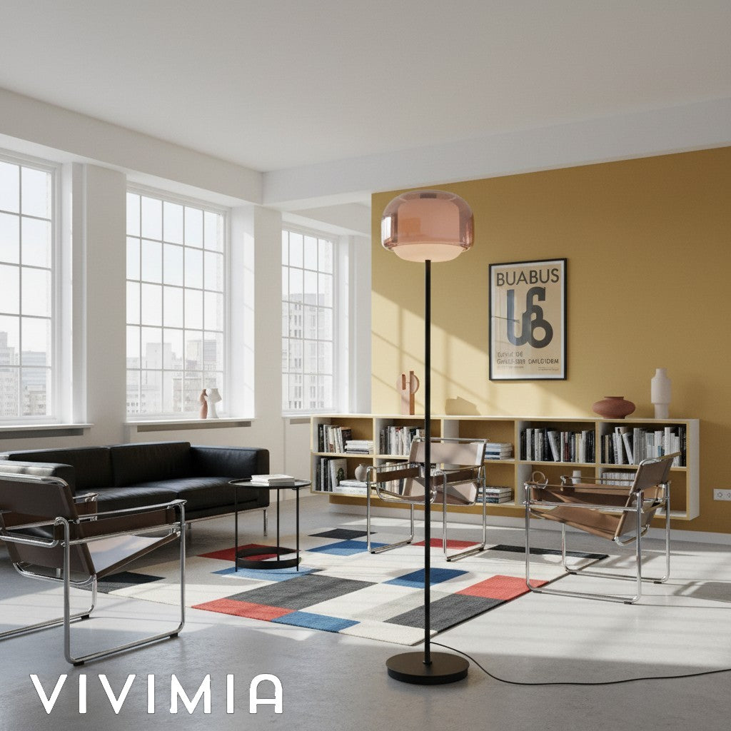 Clinco Double-Layered Glass Floor Lamp – Modern Retro Design – Perfect for Living Room or Bedroom