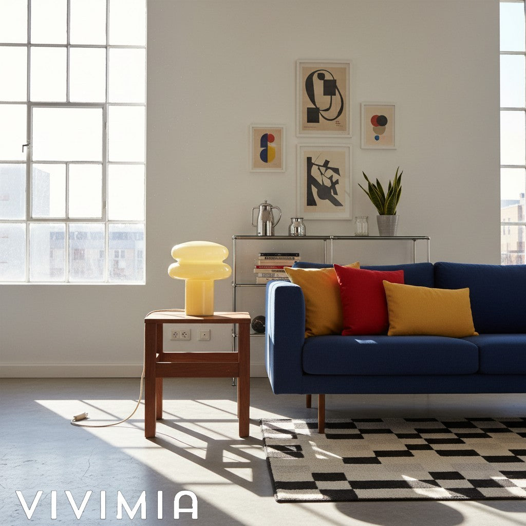 Soft Glow Opal Glass Table Lamp – Contemporary Mushroom Design for Cozy Spaces