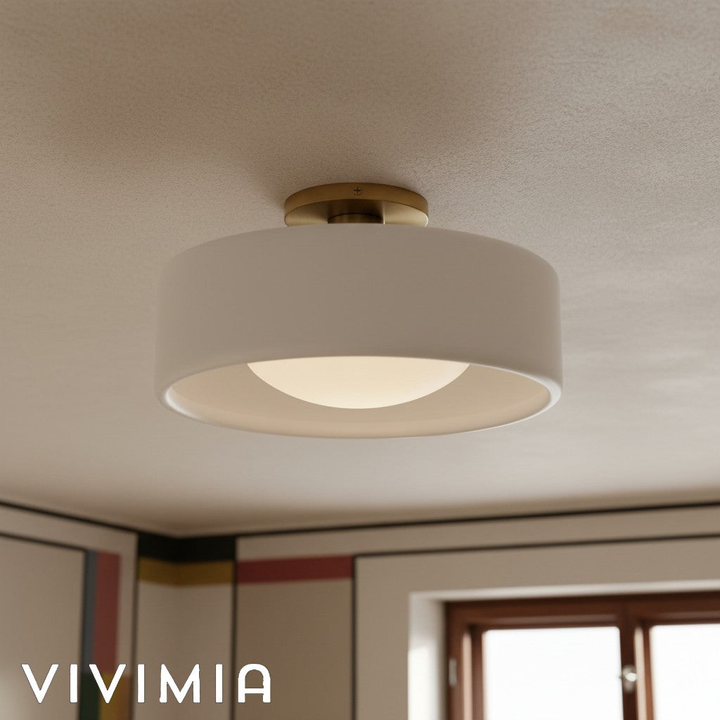 Cerova Porcelain Flushmount – Modern Minimalist Design – Perfect for Living & Dining Areas