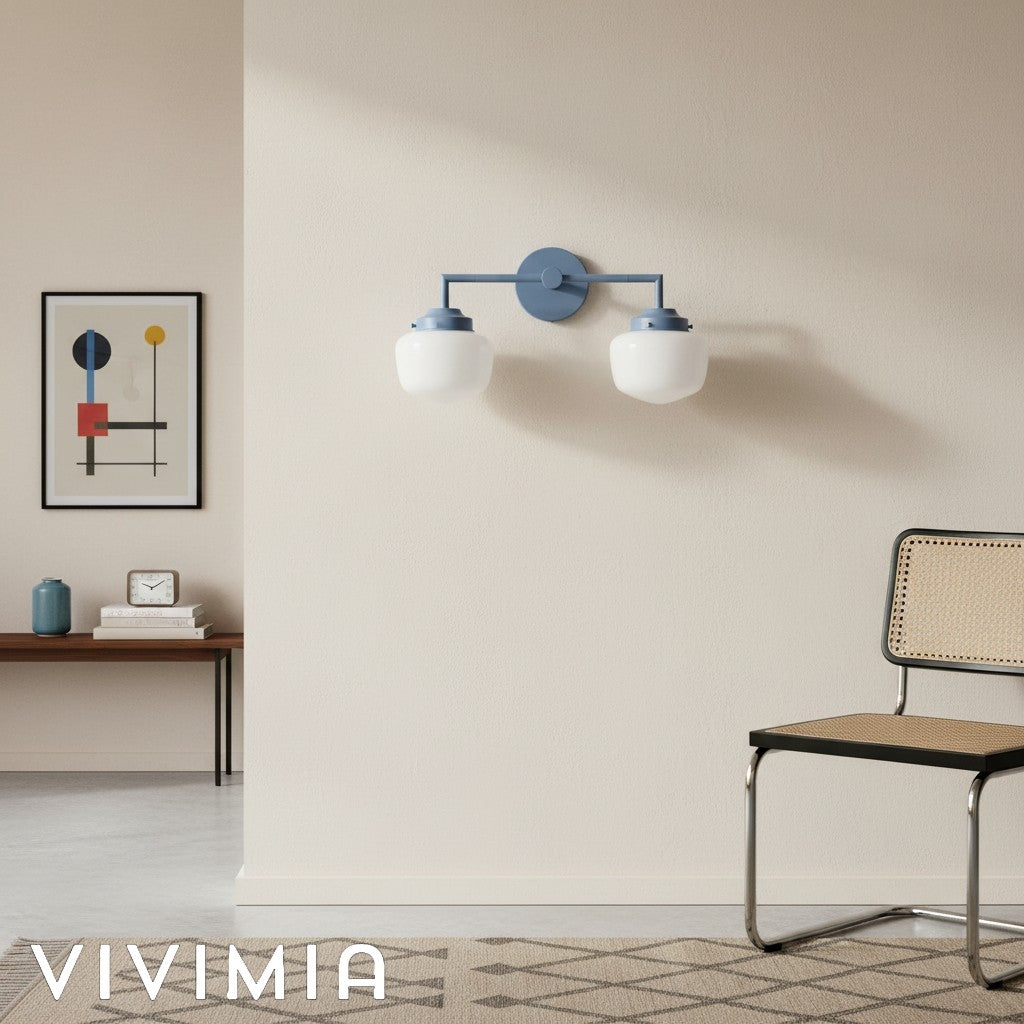 Opalume Glass Vanity Light – Vintage-Inspired Design – Perfect for Bathroom & Powder Room