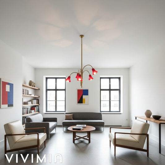 Bellina Sculptural Glass Lily Chandelier – Modern Romantic Pendant Light for High Ceilings