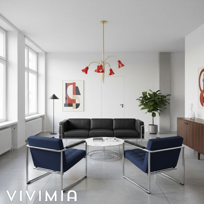 Bellina Sculptural Glass Lily Chandelier – Modern Romantic Pendant Light for High Ceilings