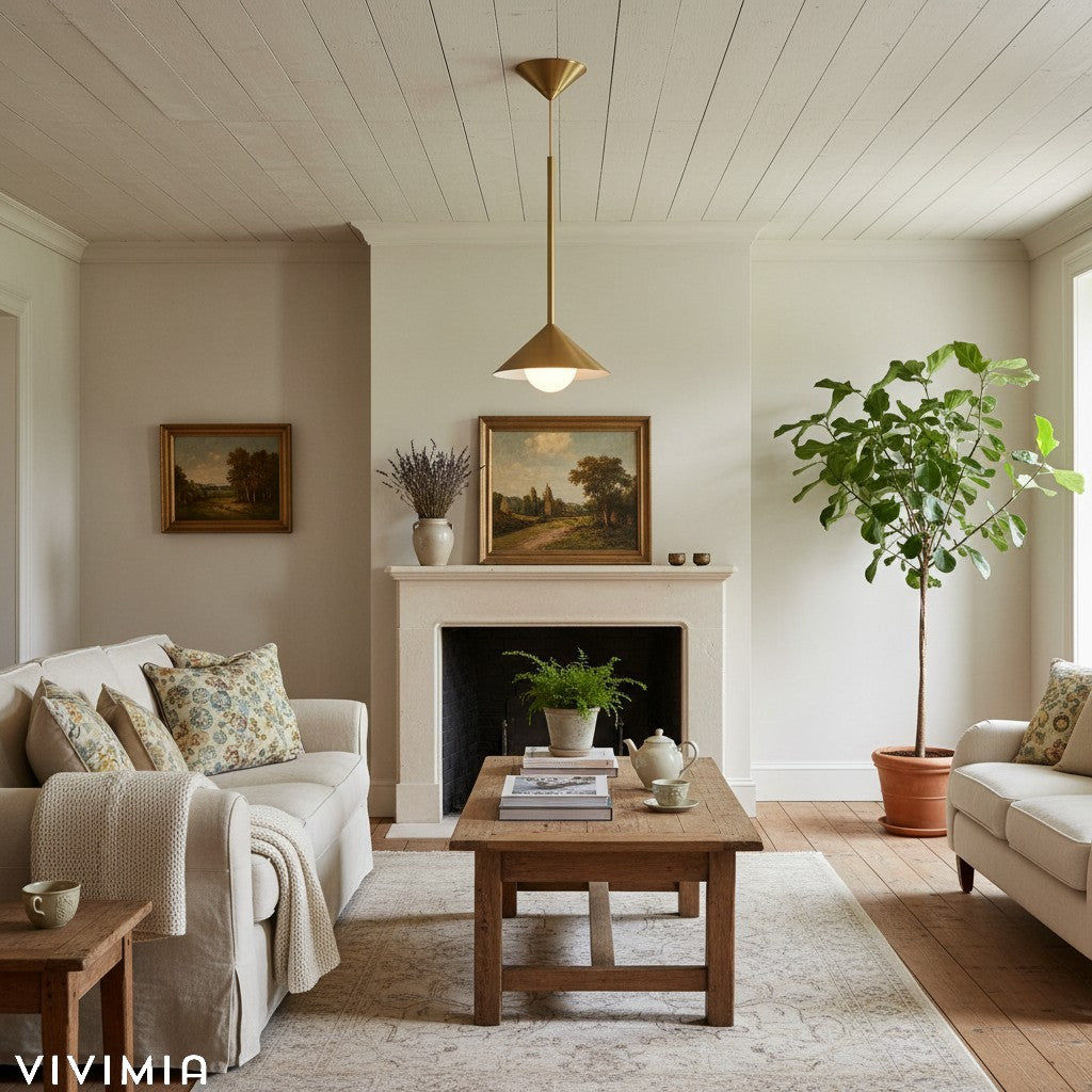 Brivana Adjustable Pendant – Mid-Century Cone Light for Kitchen & Dining