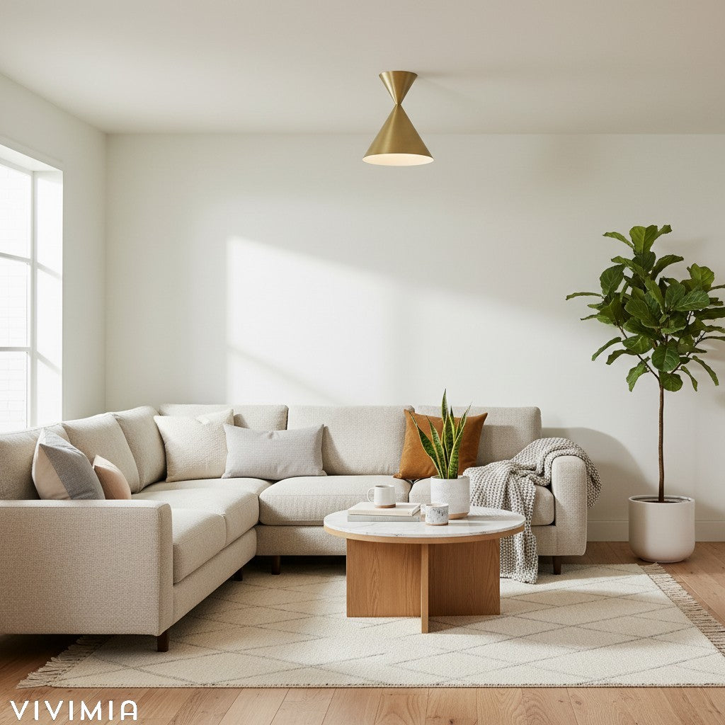 Brivana Semi-Flush Ceiling Light – Minimalist Design for Bedrooms & Living Rooms