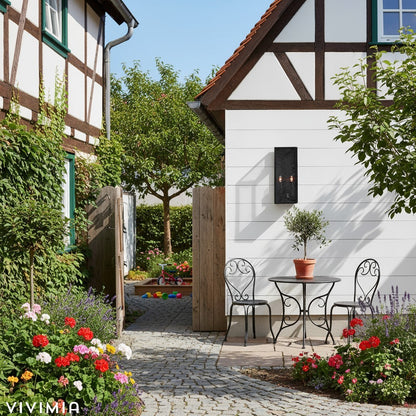 Ferrix Industrial Wall Lamp – Iron & Glass for Garden & Patio