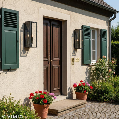 Ferrix Industrial Wall Lamp – Iron & Glass for Garden & Patio