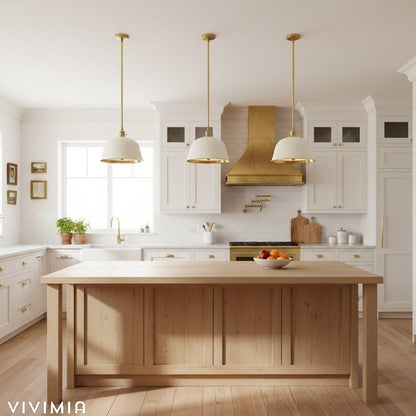 Forvara Metal Pole Pendant Light – Bell Shade for Kitchen Islands