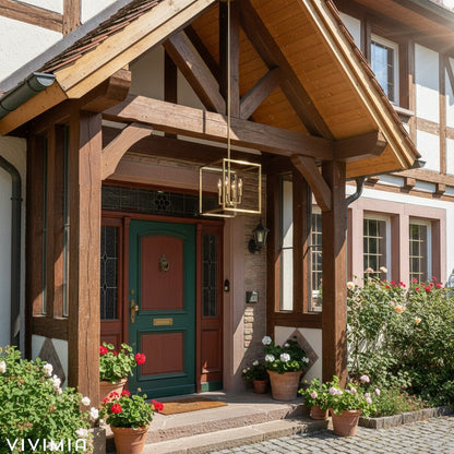 Ferrix Outdoor Lantern Pendant Lamp – Industrial Glass and Iron Design for Modern Spaces