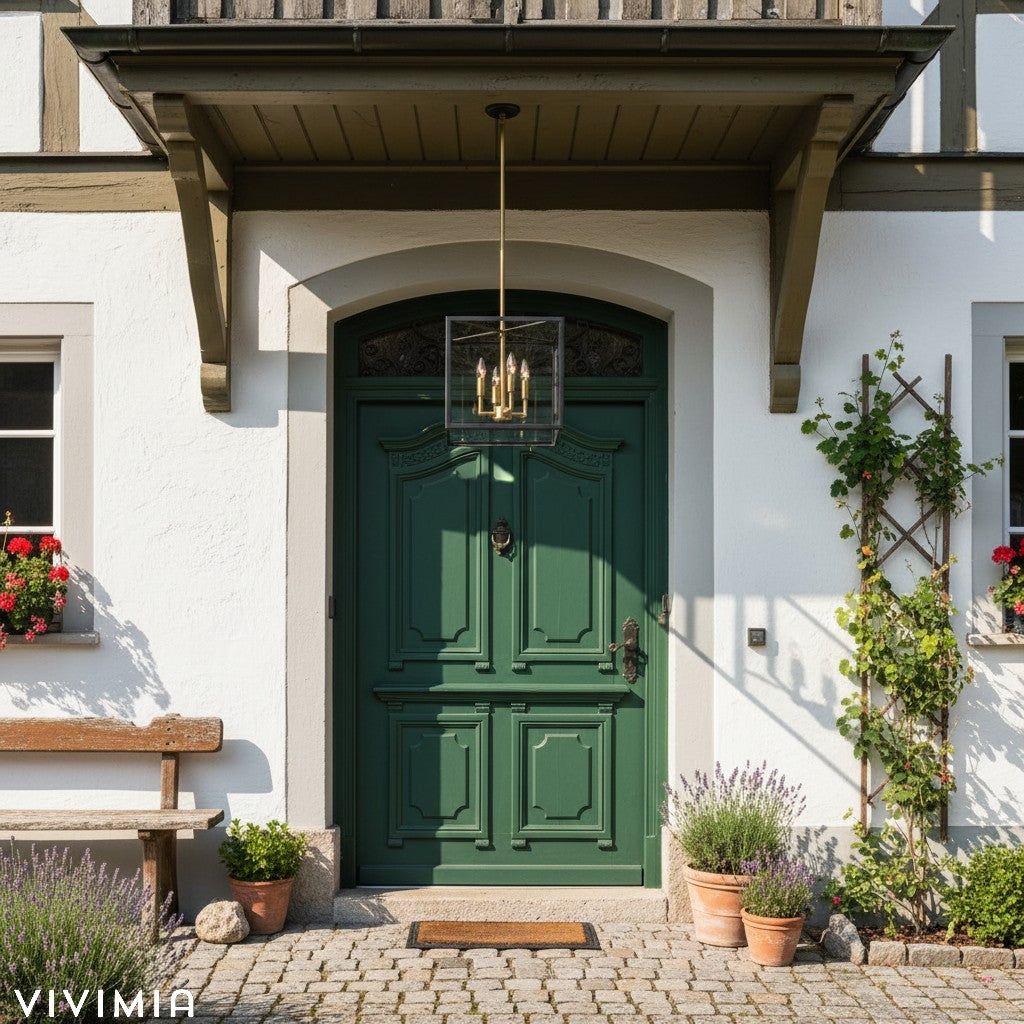 Ferrix Outdoor Lantern Pendant Lamp – Industrial Glass and Iron Design for Modern Spaces