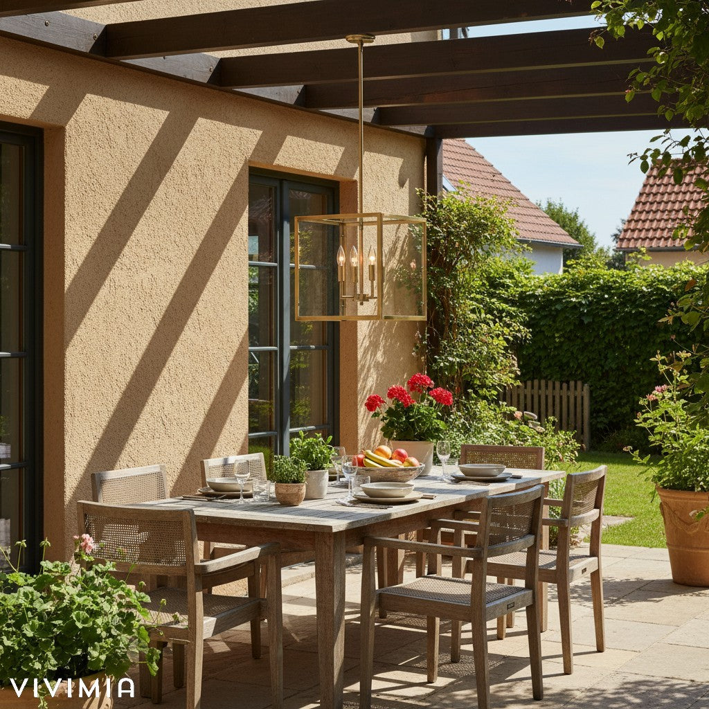 Ferrix Outdoor Lantern Pendant Lamp – Industrial Glass and Iron Design for Modern Spaces