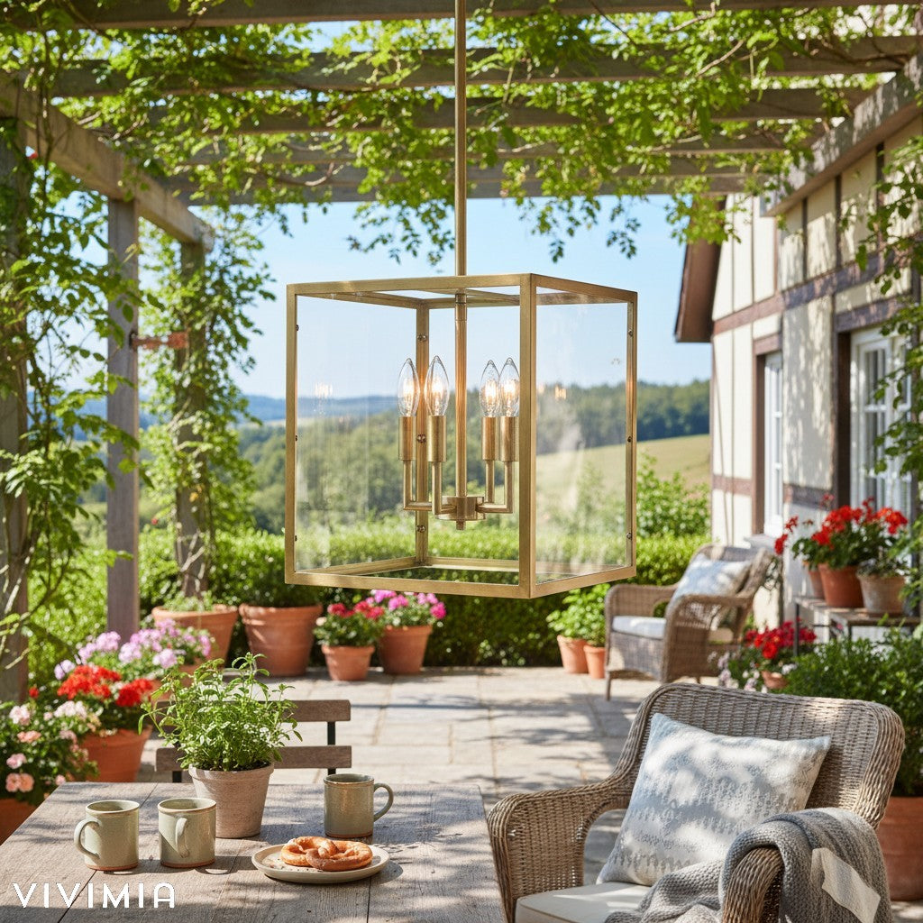 Ferrix Outdoor Lantern Pendant Lamp – Industrial Glass and Iron Design for Modern Spaces