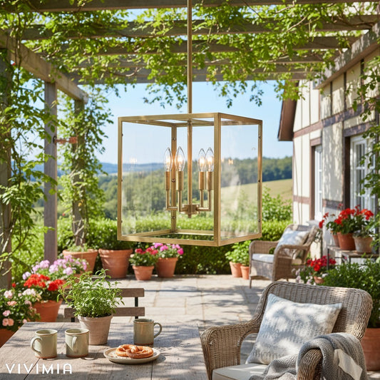 Ferrix Outdoor Lantern Pendant Lamp – Industrial Glass and Iron Design for Modern Spaces