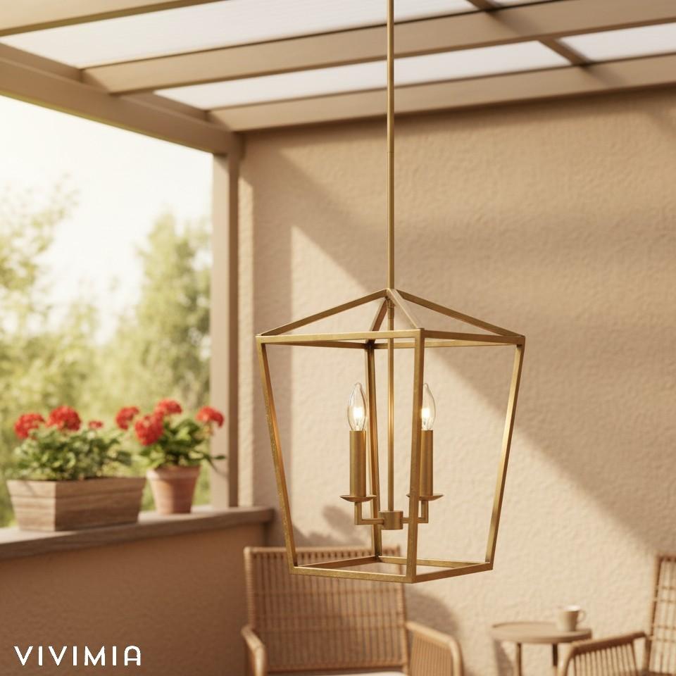 Rowan Vintage Steel Lantern Pendant Light for Dining Rooms and Entryways