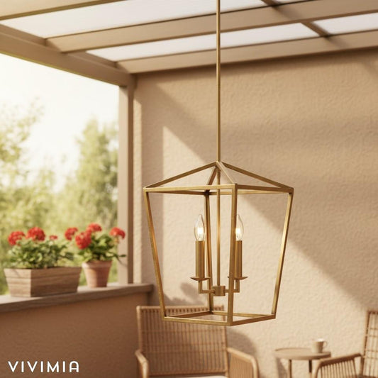 Rowan Vintage Steel Lantern Pendant Light for Dining Rooms and Entryways