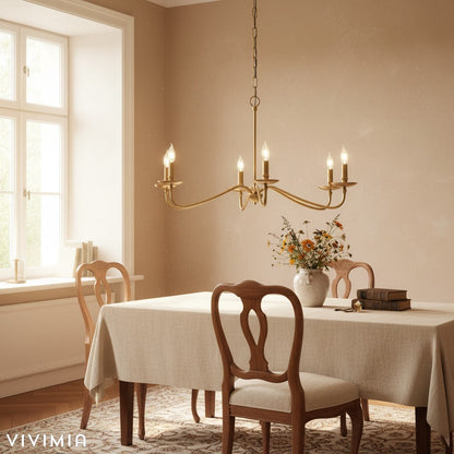 Rustic Iron Candle Chandelier for Dining Rooms and Living Spaces