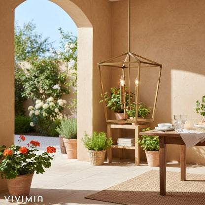 Rowan Vintage Steel Lantern Pendant Light for Dining Rooms and Entryways